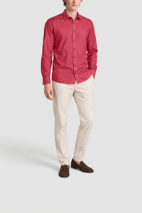 Chemise à texture quadrillée en lin - Red