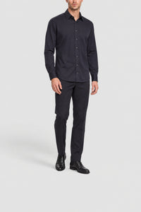 Chemise à motifs en cachemire et soie mélangée - Noir