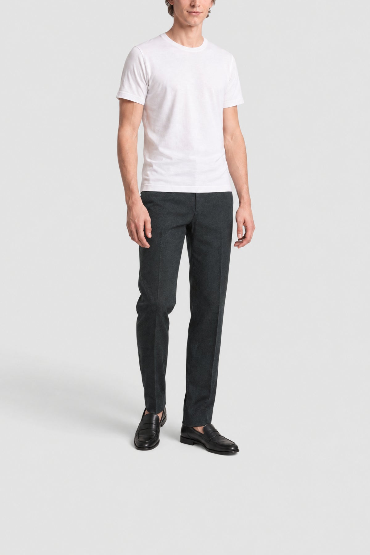 Button-front wool trouser - Black