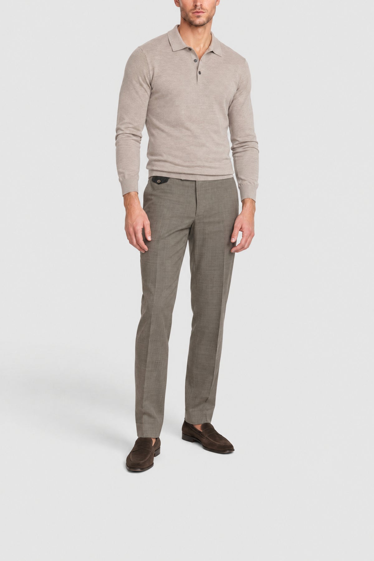 Button-front wool trouser - Grey