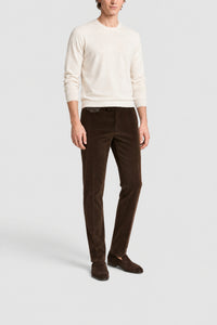 Pantalon de tailleur ajusté et côtelé - Marron