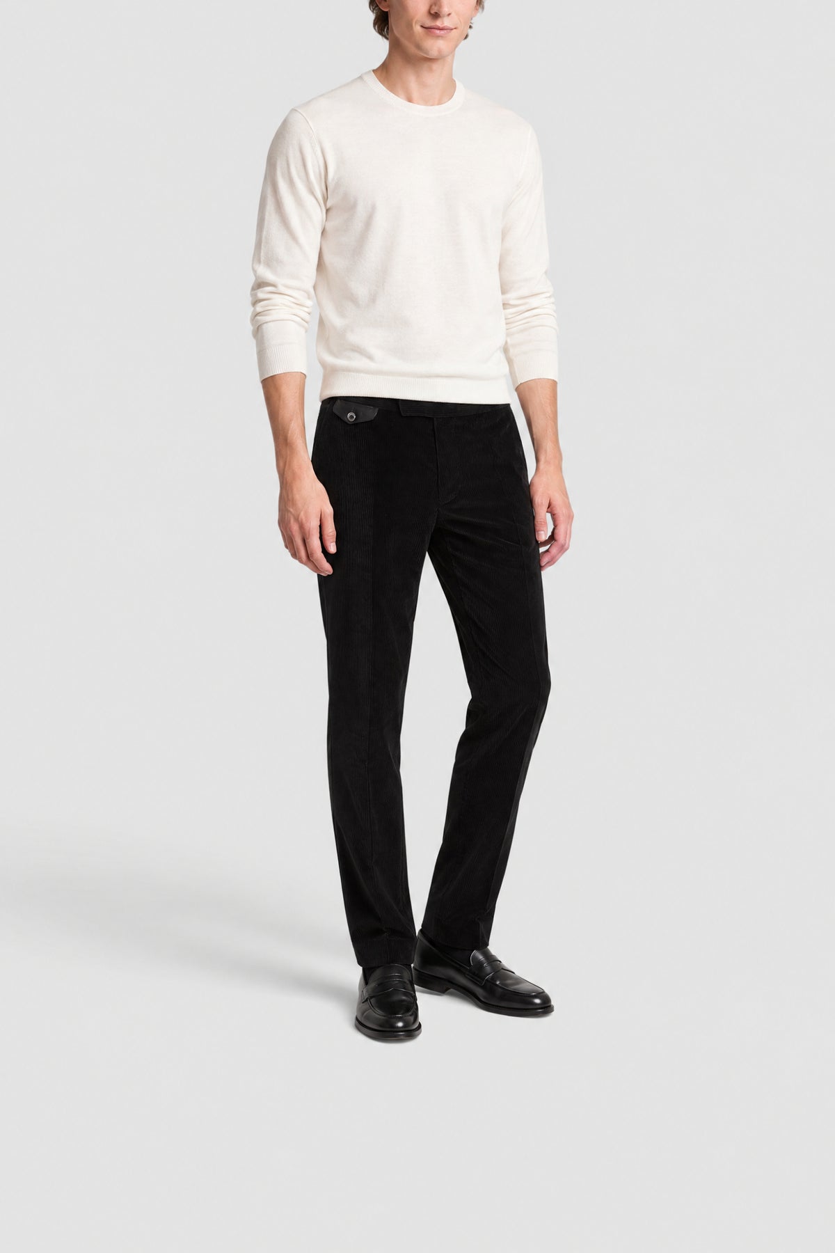 Button-front trouser - Black