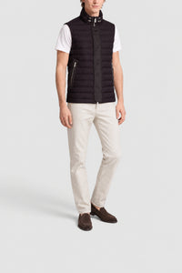 Veste matelassée sans manches en laine - Aubergine
