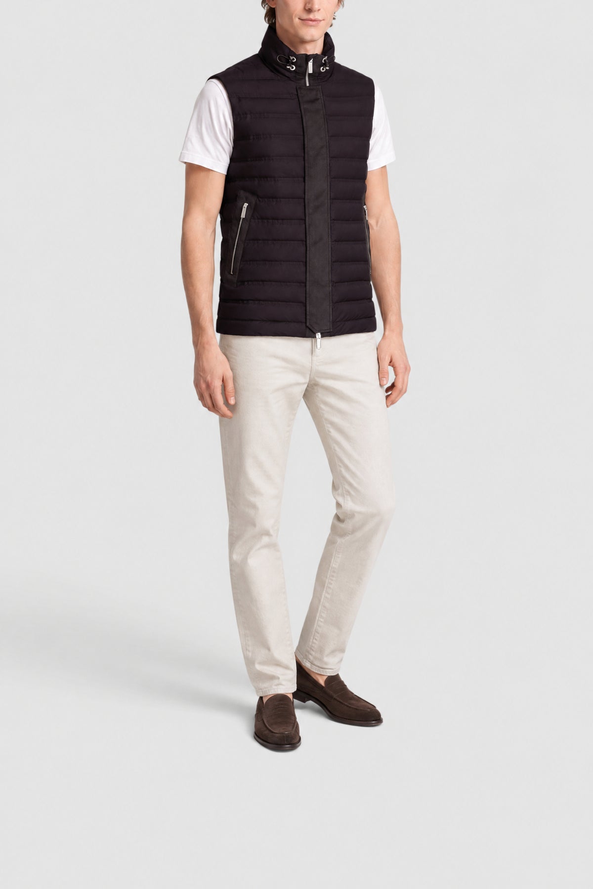Veste matelassée sans manches en laine - Aubergine