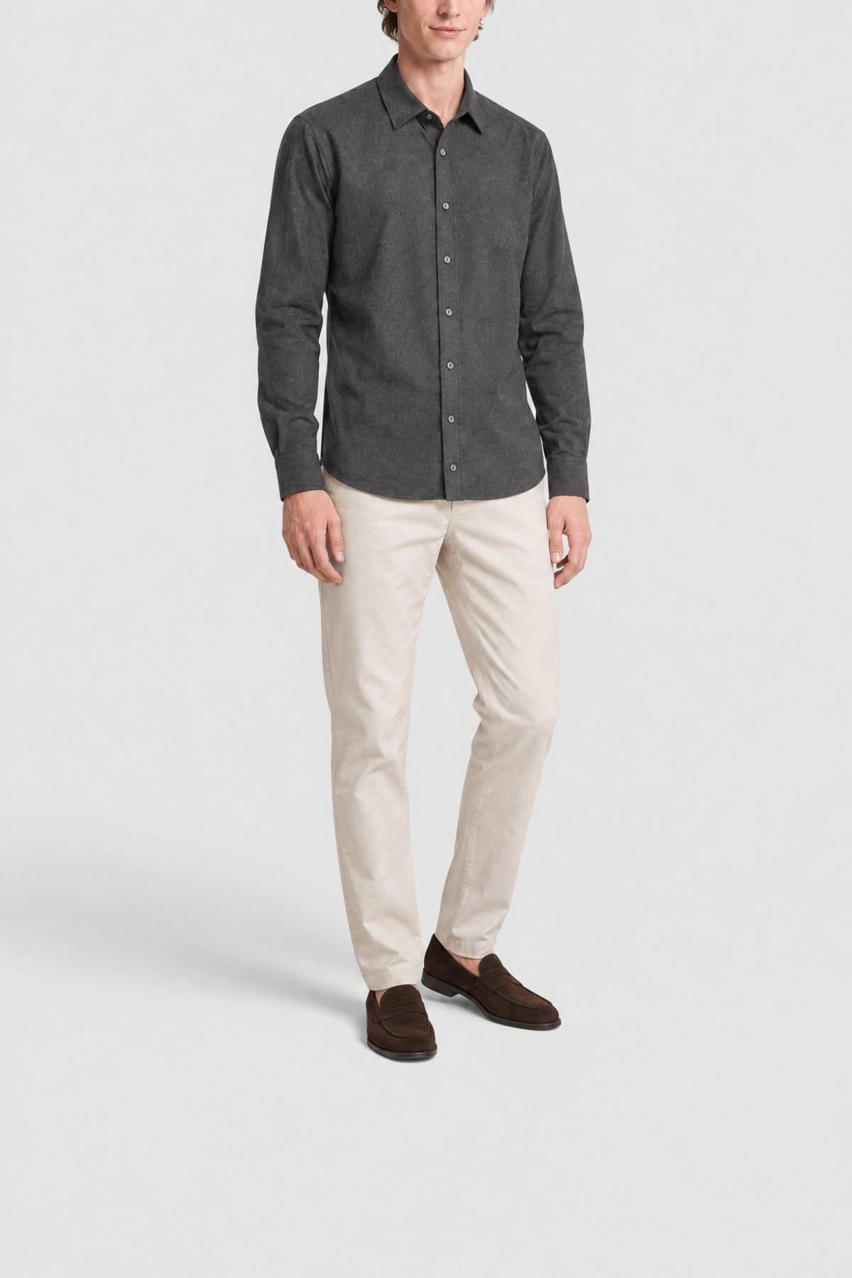 Chemise à plaque en laine - Gris