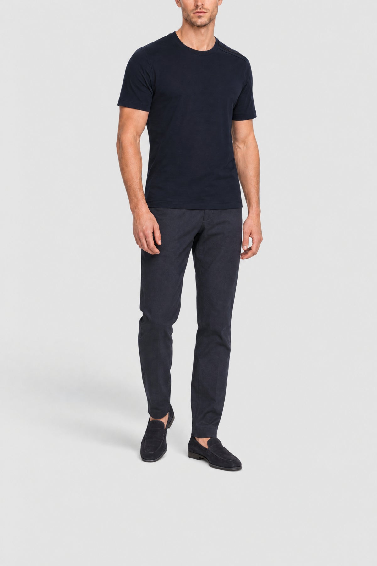 T-shirt à broderie et logo - Dark Navy