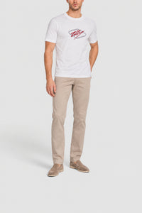 T-shirt à motif graphique brodé - Blanc