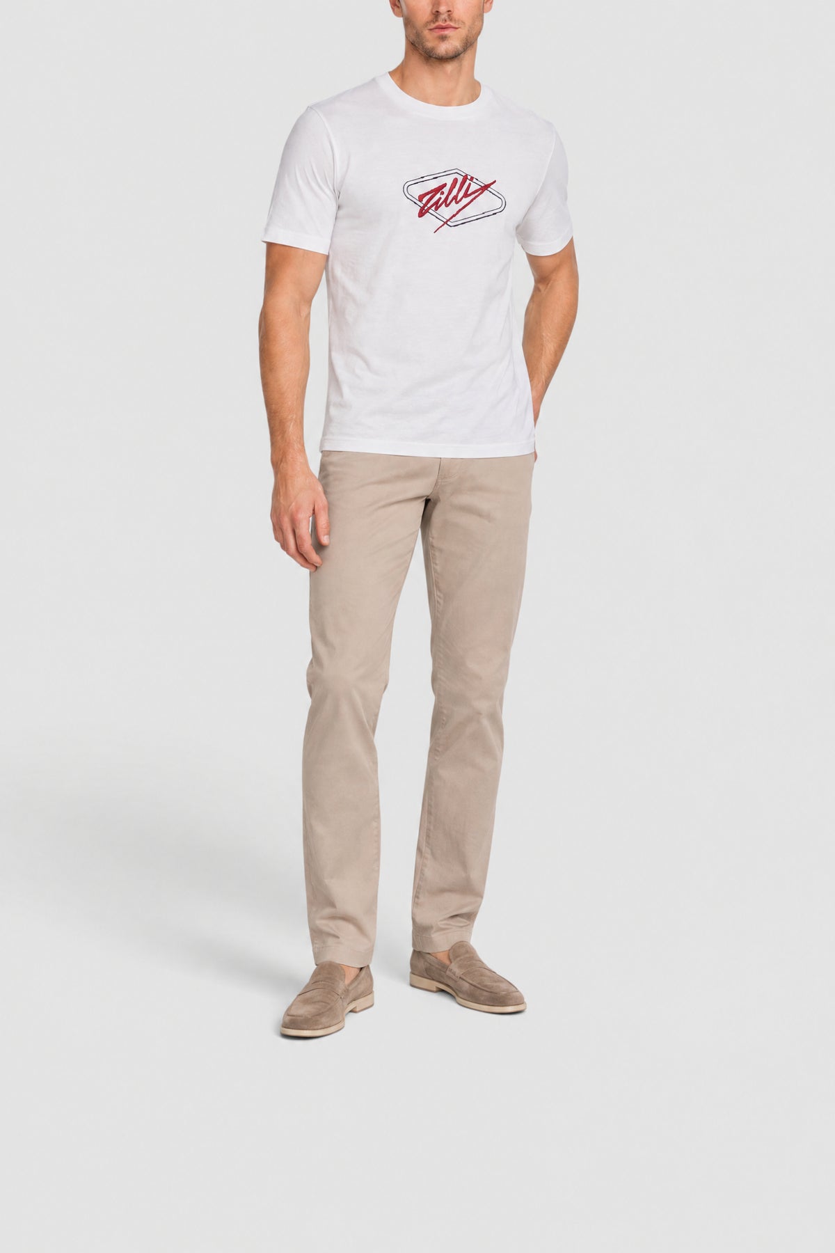 T-shirt à motif graphique brodé - Blanc