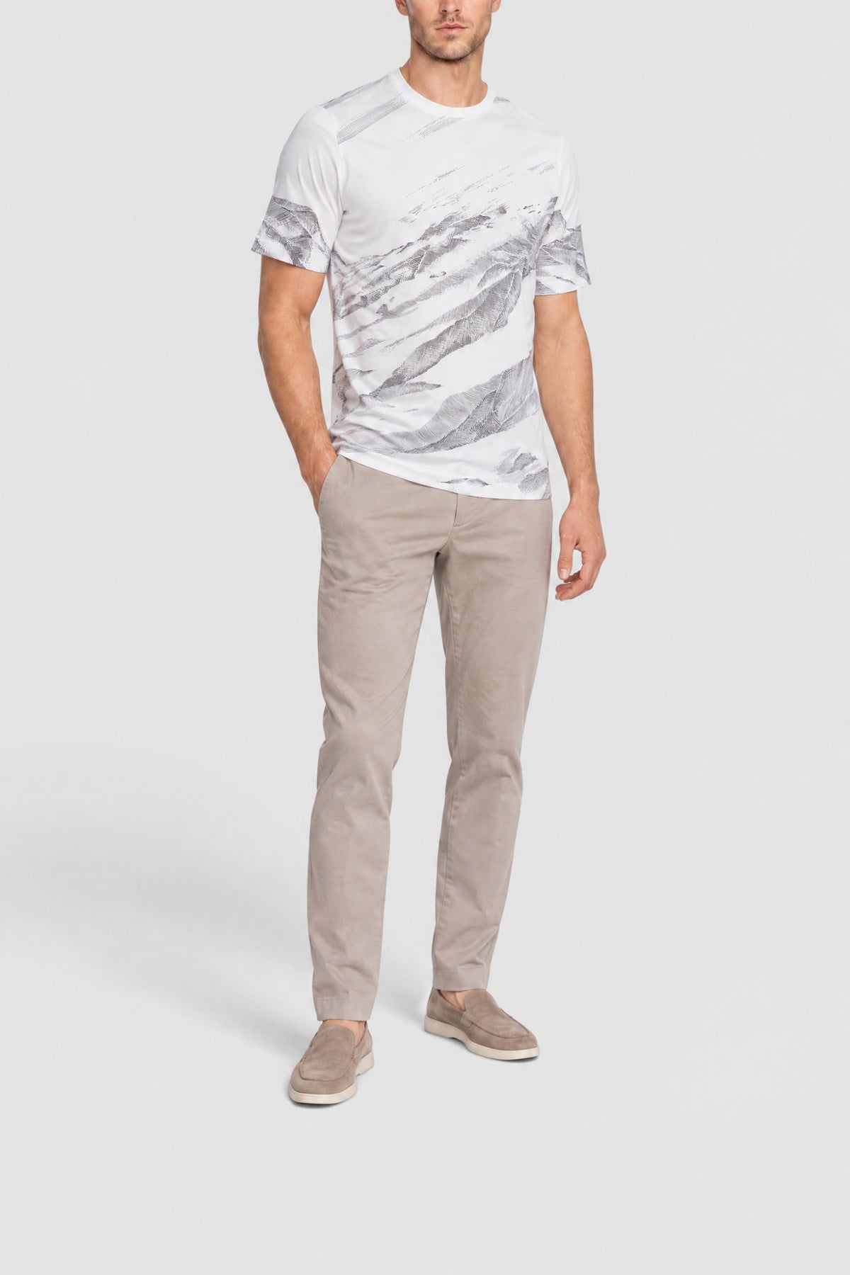 Printed crew-neck T-shirt - Grey