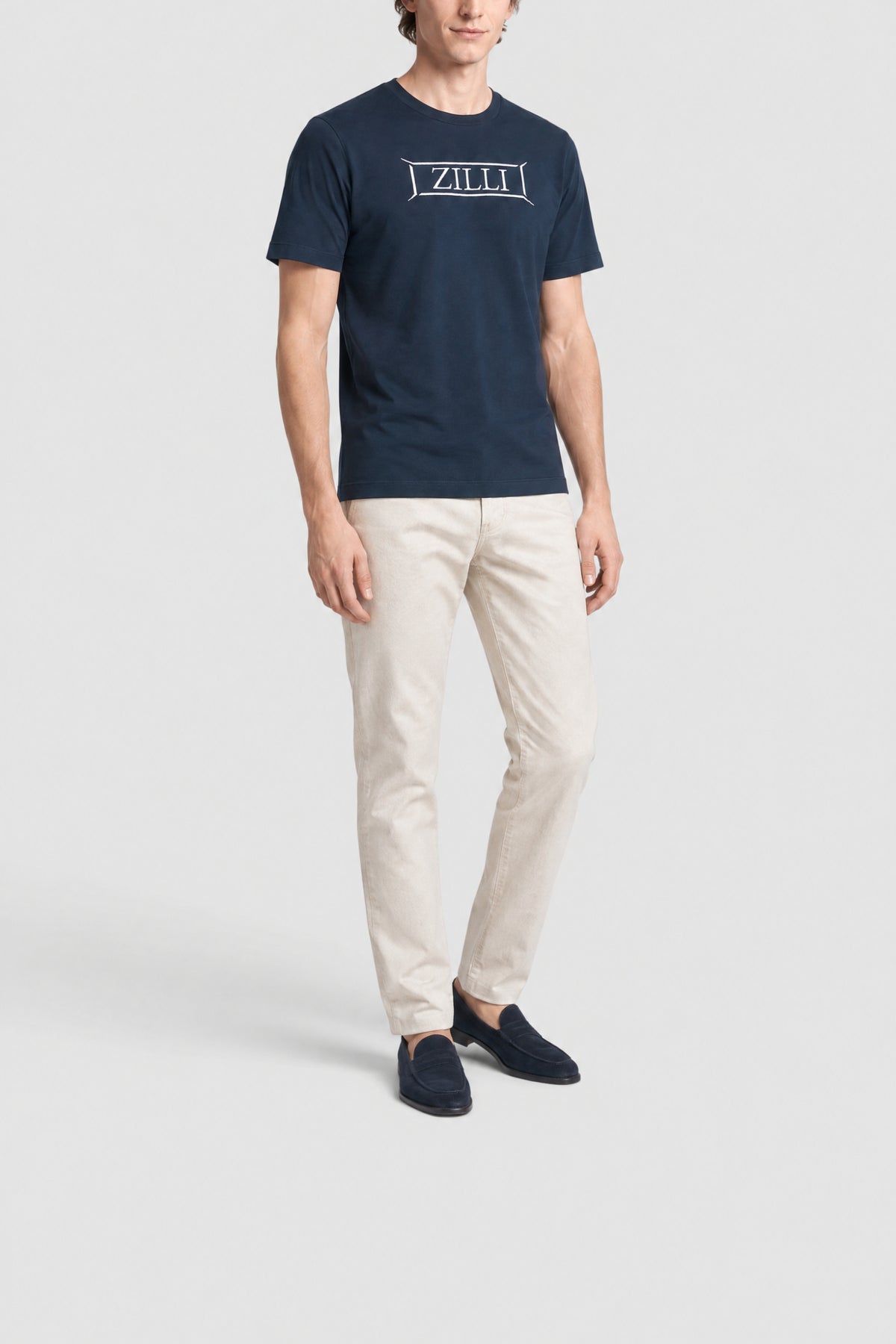 T-shirt à logo brodé - Bleu