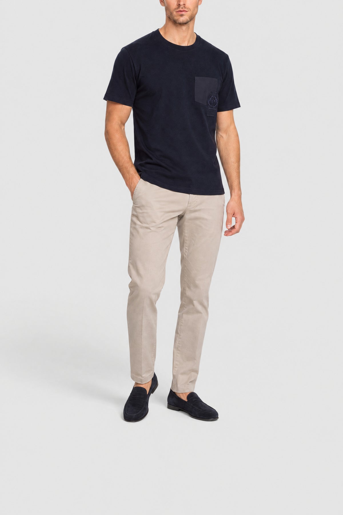 T-shirt à col rond et manches courtes - Dark Navy
