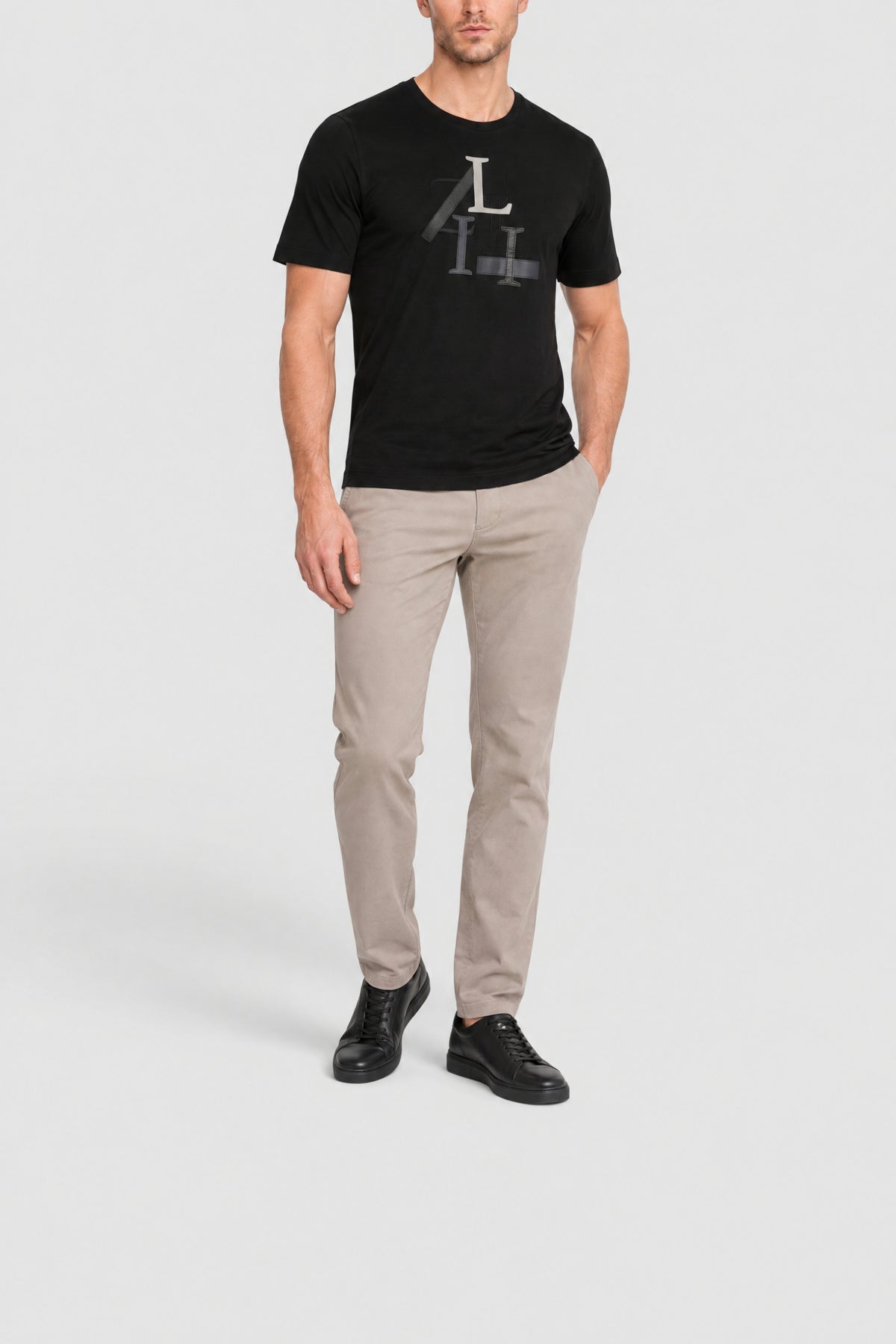 Short-sleeved printed T-shirt - Black