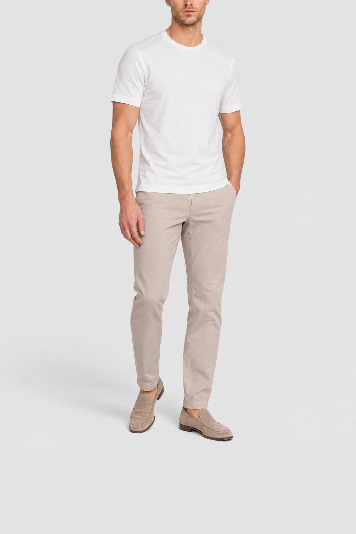 T-shirt à col rond et manches courtes - White
