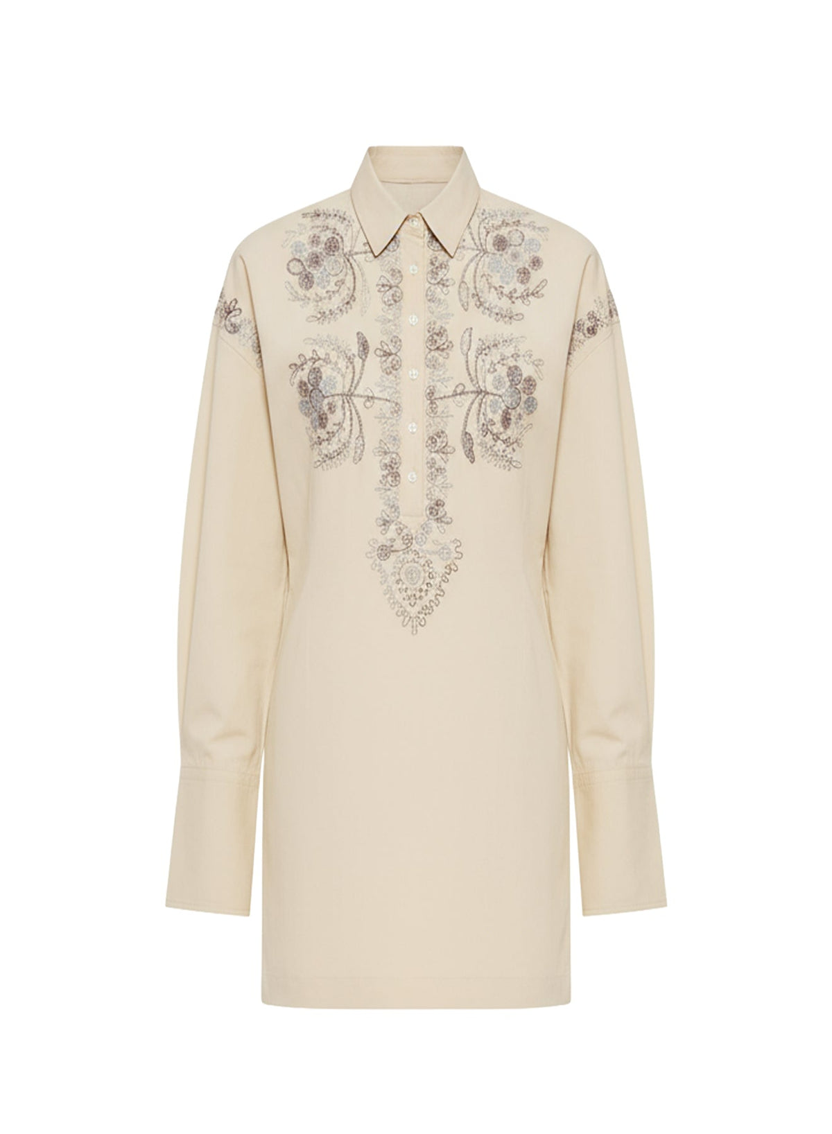 Robe courte brodée Ziggy - Cream