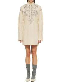 Robe courte brodée Ziggy - Cream