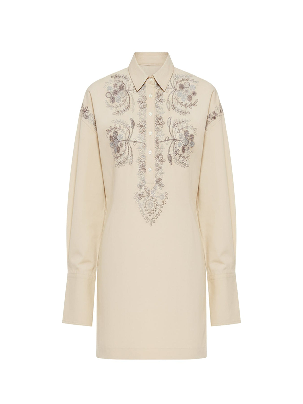 Robe courte brodée Ziggy - Cream