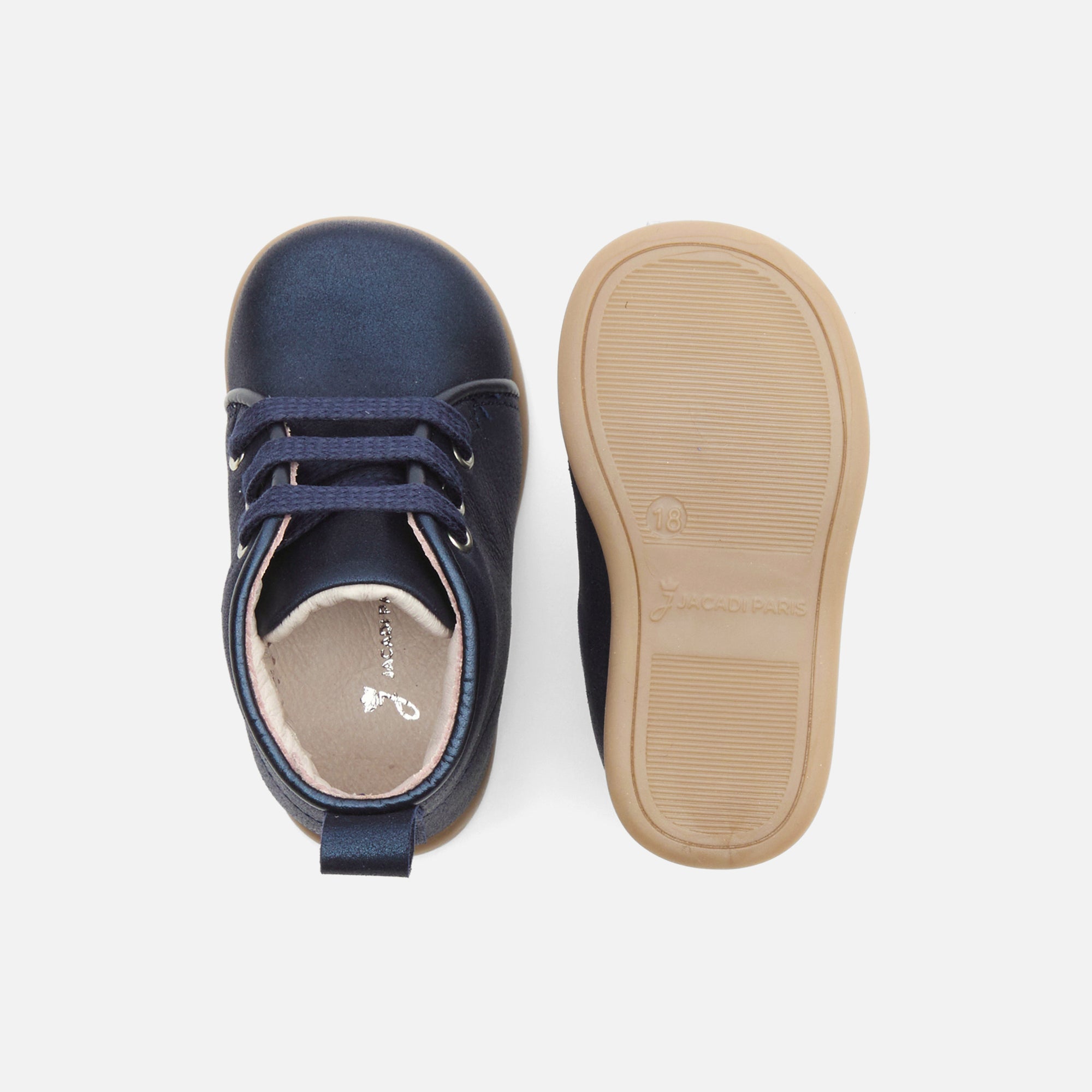 3 QTY / MARINE JACADI CHAUSSURES CUIR TICKETTE