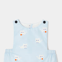939 QTY / BLEU/MULTICO PAP COMBINAISON/ BLOOMER CAPUCIN