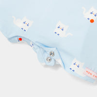 939 QTY / BLEU/MULTICO PAP COMBINAISON/ BLOOMER CAPUCIN