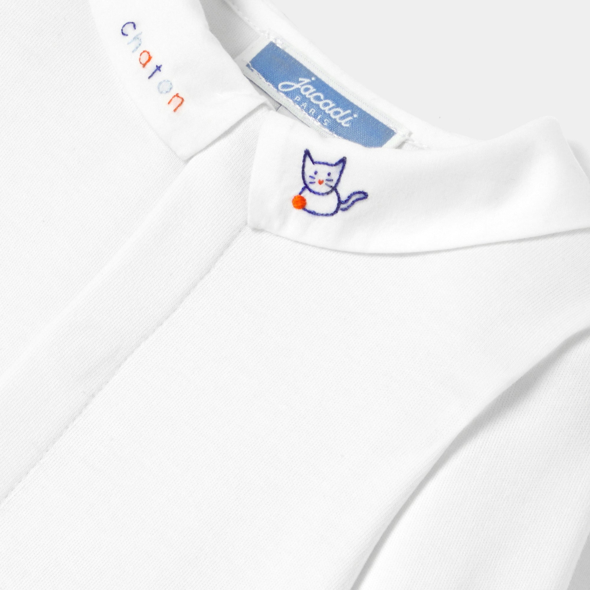 1 QTY / BLANC JACADI PAP BODY DE DESSUS CHATON