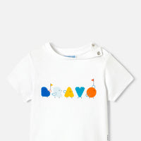 1 QTY / BLANC JACADI PAP TEE-SHIRT CHOCOLAT
