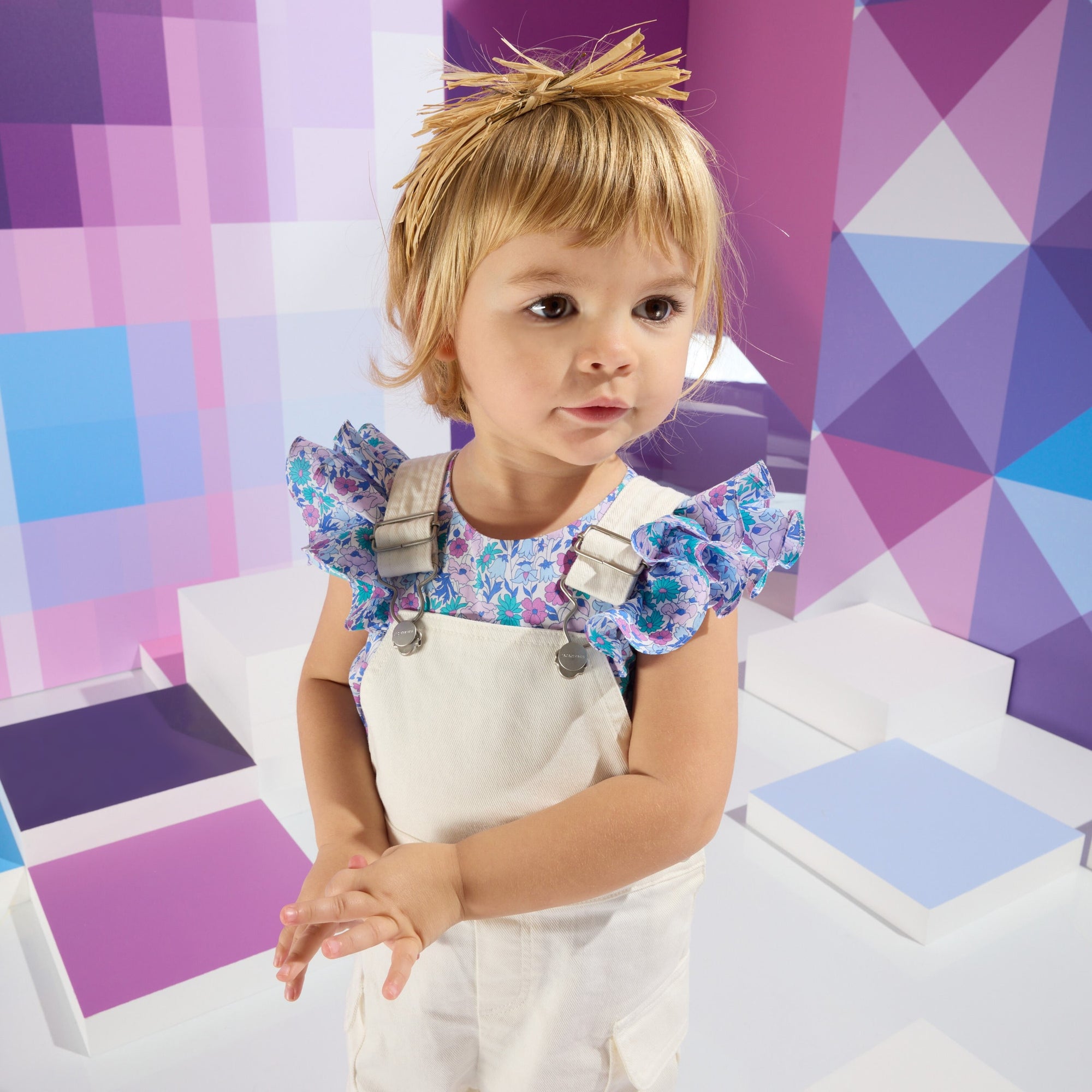 1 QTY / BLANC/MULTICO PAP TUNIQUE / BLOUSE CHOUPINETTE