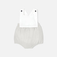 1 QTY / BLANC/GRIS PAP COMBINAISON/ BLOOMER CHATEAU