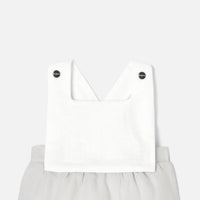 1 QTY / BLANC/GRIS PAP COMBINAISON/ BLOOMER CHATEAU
