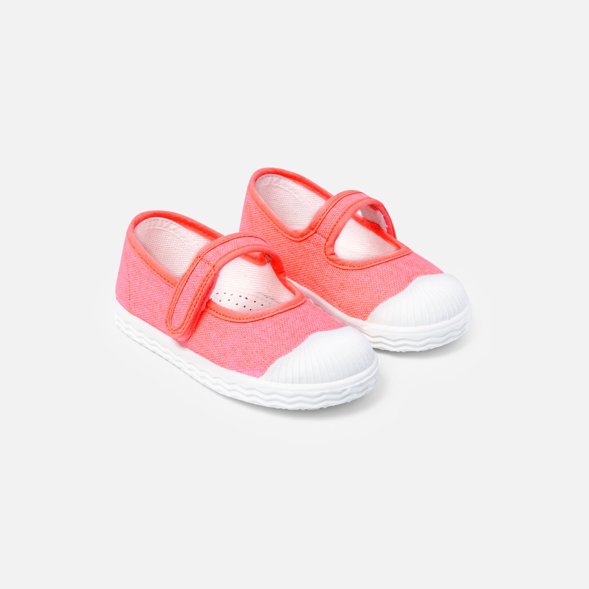 1 QTY / ROSE FLUO CHAUSSURES TOILE PENNY COL