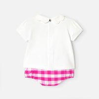 142 QTY / BLANC/ROSE PAP ENSEMBLE CYLIA