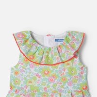 0 QTY / BLANC/MULTICO PAP COMBINAISON/ BLOOMER CALLIGRAMME
