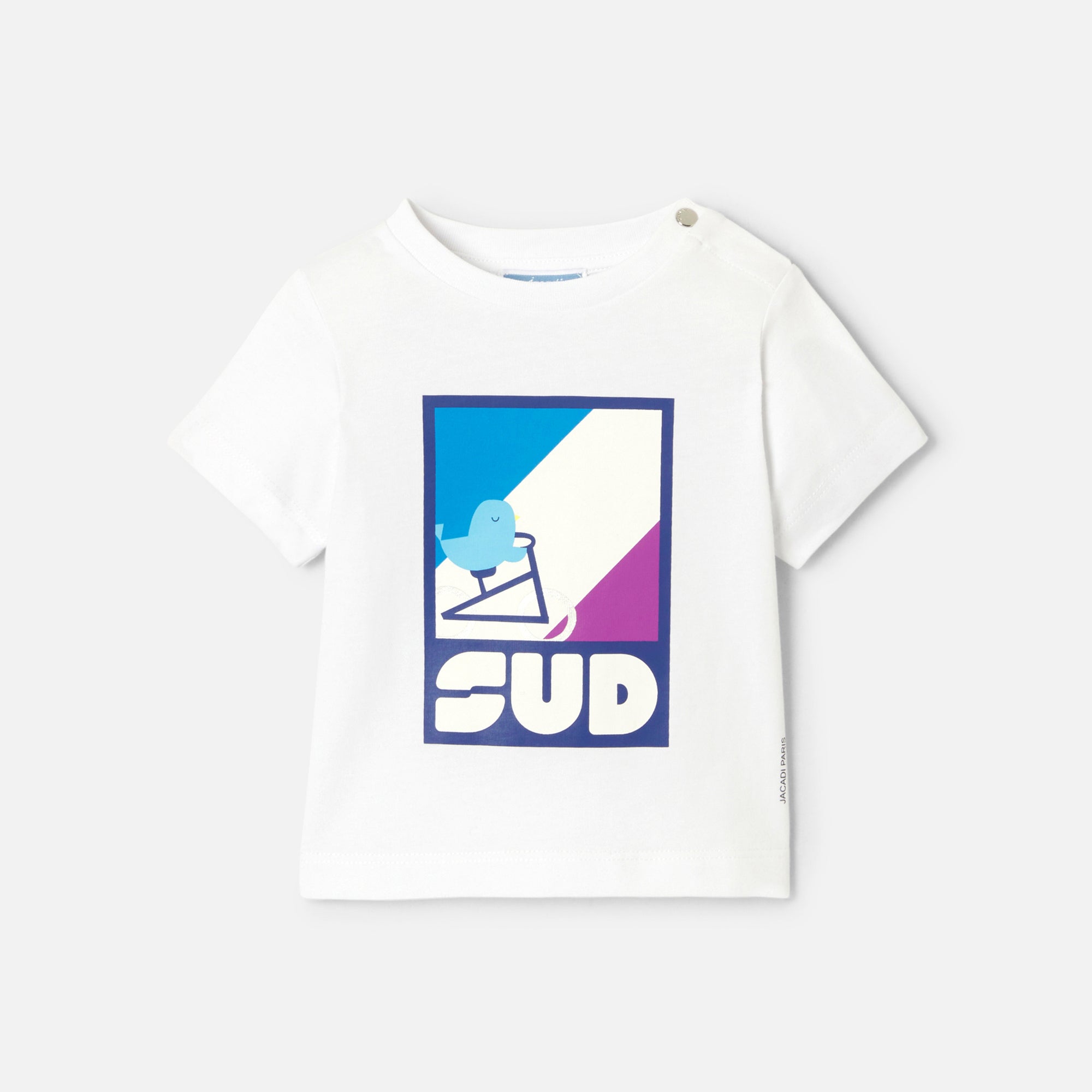 15 QTY / BLANC JACADI PAP TEE-SHIRT COSSE