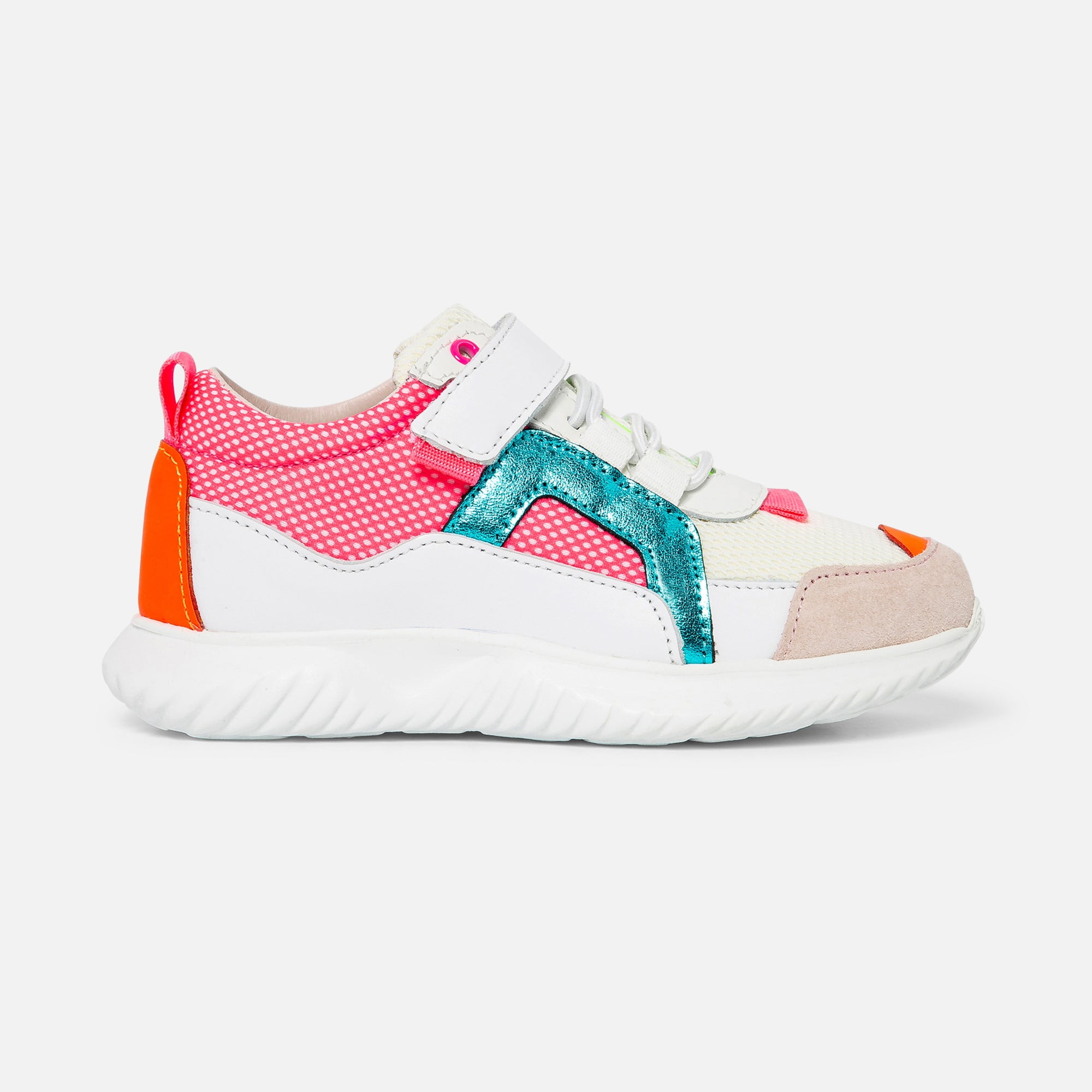 1 QTY / BLANC/MULTICO CHAUSSURES CUIR CLUB BIS
