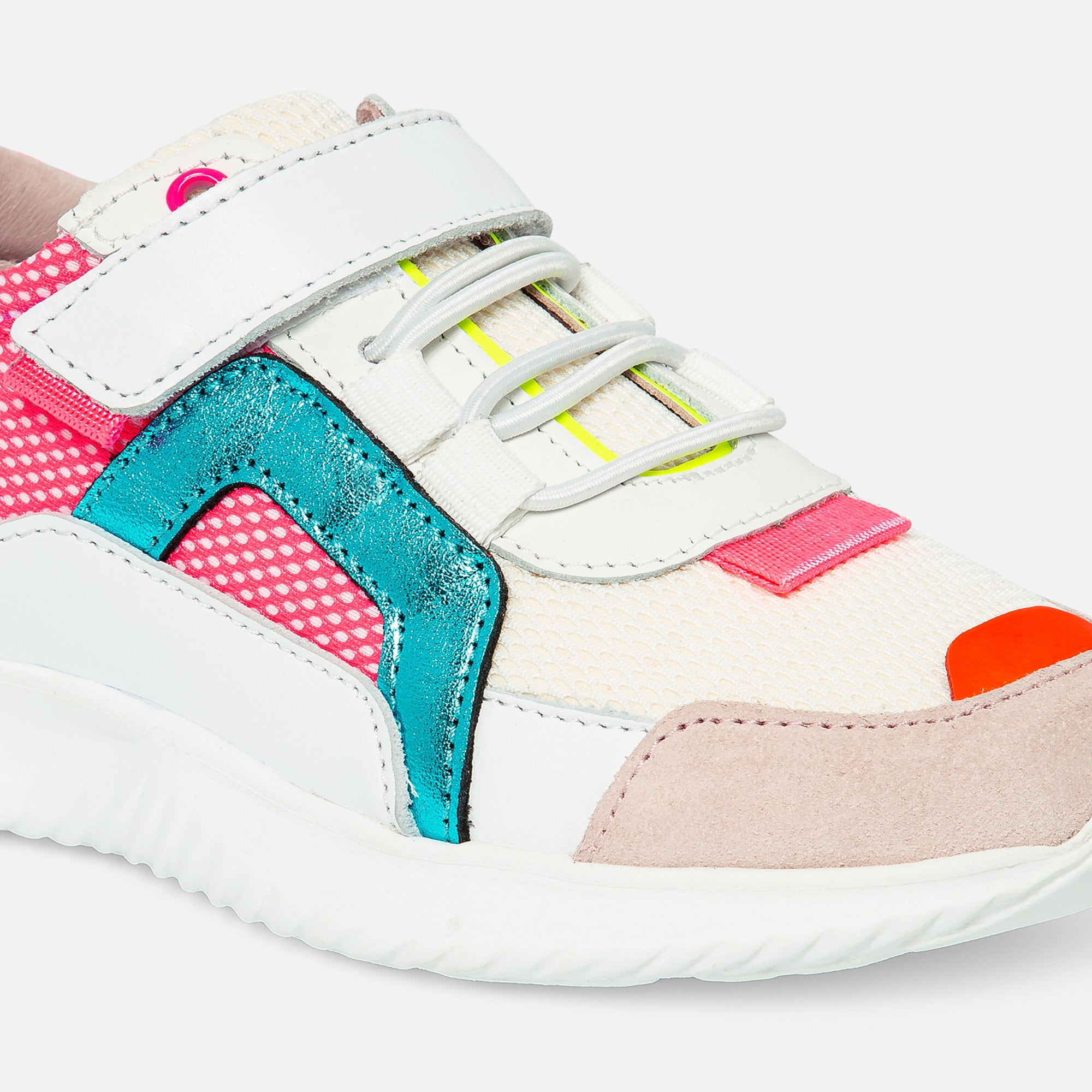 1 QTY / BLANC/MULTICO CHAUSSURES CUIR CLUB BIS