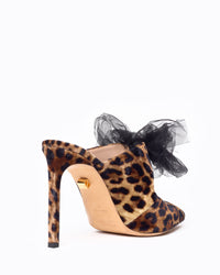 ANIMAL PRINT ANA Escarpins en velours et tulle imprimés