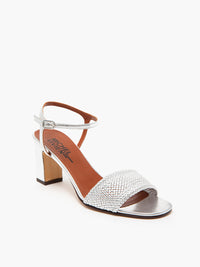Sandales tressées à talons Haany 65 - Argent