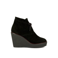 Margherita 100 wedge boots in suede - Black
