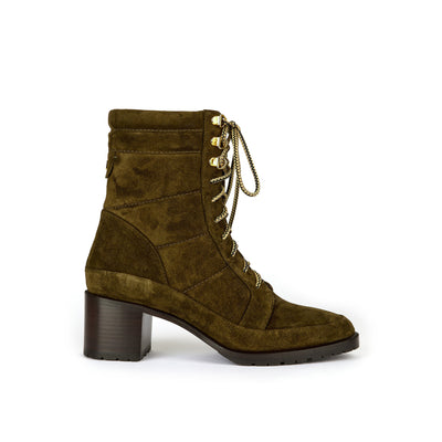 Rita boots with 50 laces in suede - Khaki