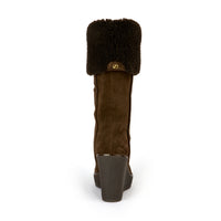 Camilla 100 wedge heel ankle boots in calfhair - Dark tank