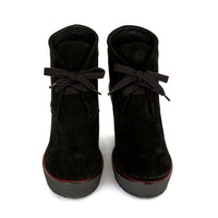 Margherita 100 wedge boots in suede - Black