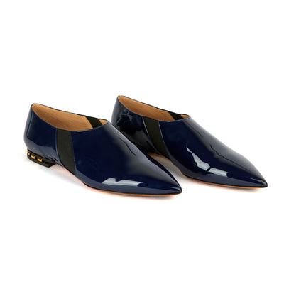 Moccasins it in varnished leather - navy