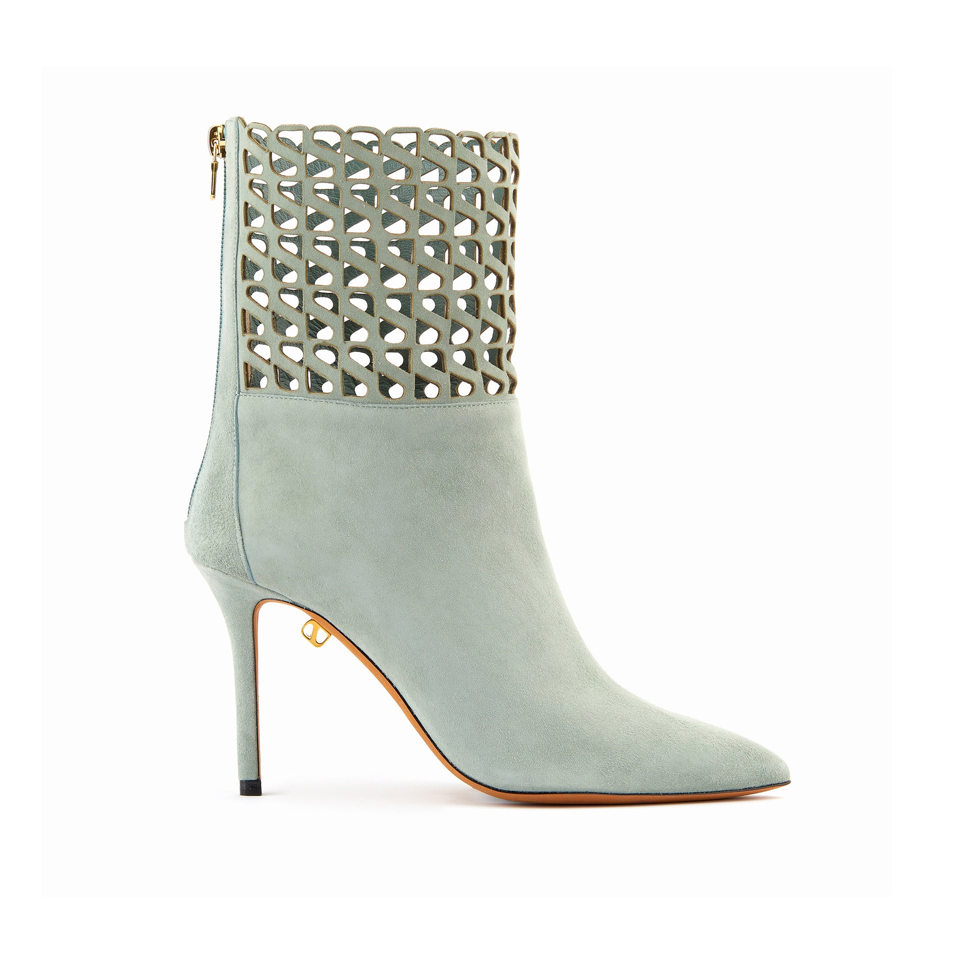 Alexia 90 heeled boots in suede - Peppermint