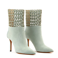 Alexia 90 heeled boots in suede - Peppermint
