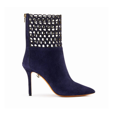 Alexia 90 heeled boots in suede - Navy