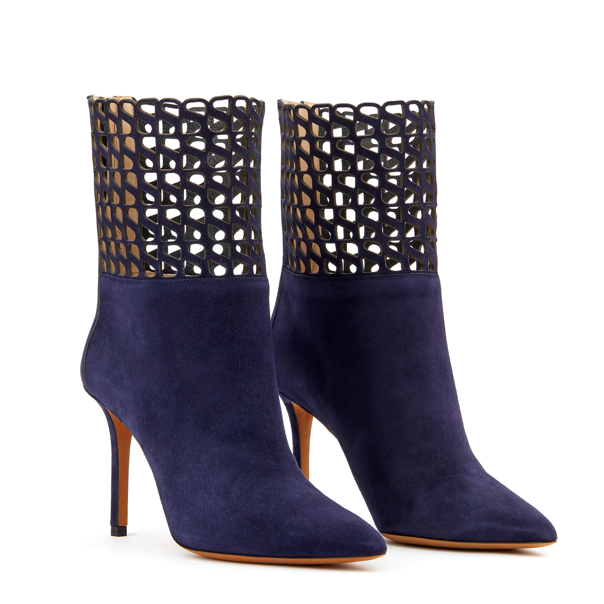 Alexia 90 heeled boots in suede - Navy
