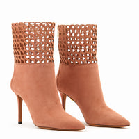Alexia 90 heeled boots in suede - Rose