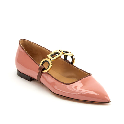 Jime ballerinas in varnished leather - pink