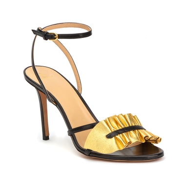 Almudena 90 leather heeled sandals - Gold