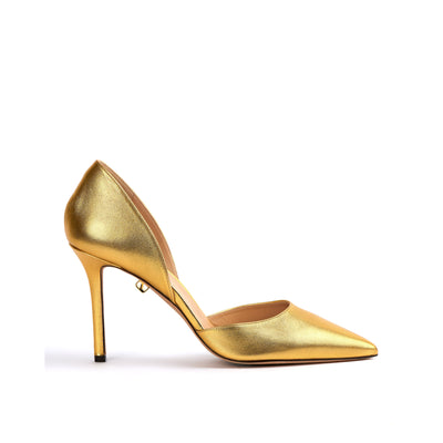 Nieves 95 stilettos in leather - Gold