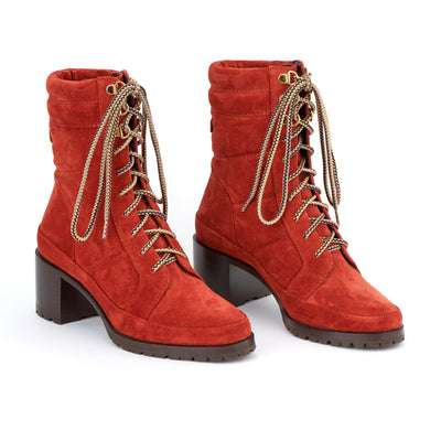 Rita Bottins with 50 Laces in suede - Ketchup